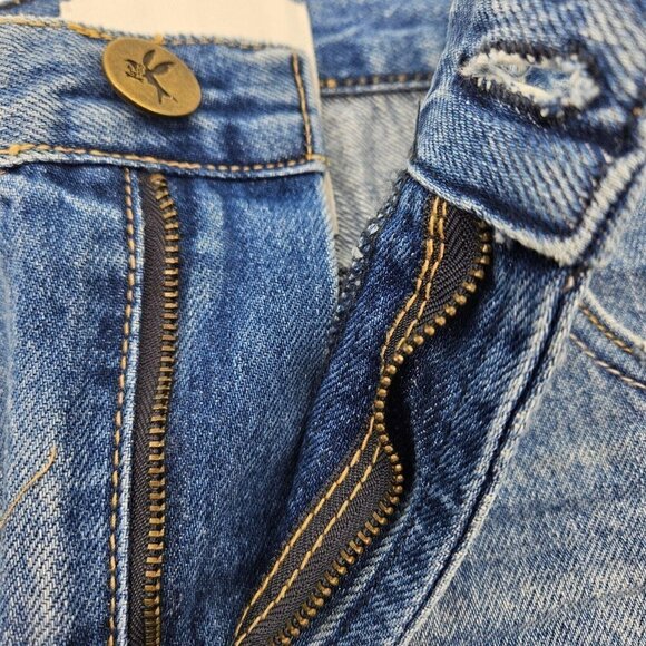 New One Teaspoon Texan Blue Junkyard Skirt Womens 24 Blue Denim Mini - Picture 6 of 7